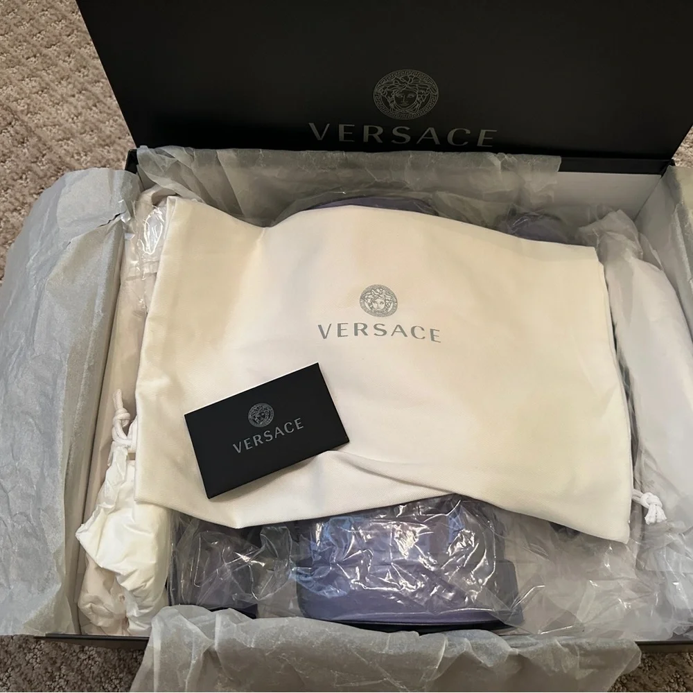 Versace Medusa Aevitas Platform Pump Lilac Satin Size 37 Stock X verified - Picture 3 of 7